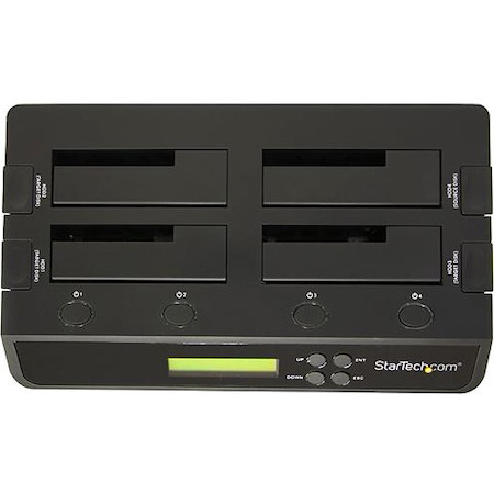 StarTech.com 4-Bay Hard Drive Duplicator and Eraser, External HDD/SSD Cloner / Copier / Wiper Tool, USB 3.0/eSATA to SATA Docking Station