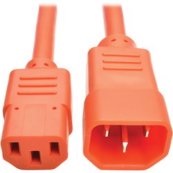 Eaton Tripp Lite Series PDU Power Cord, C13 to C14 - 10A, 250V, 18 AWG, 2 ft. (0.61 m), Orange