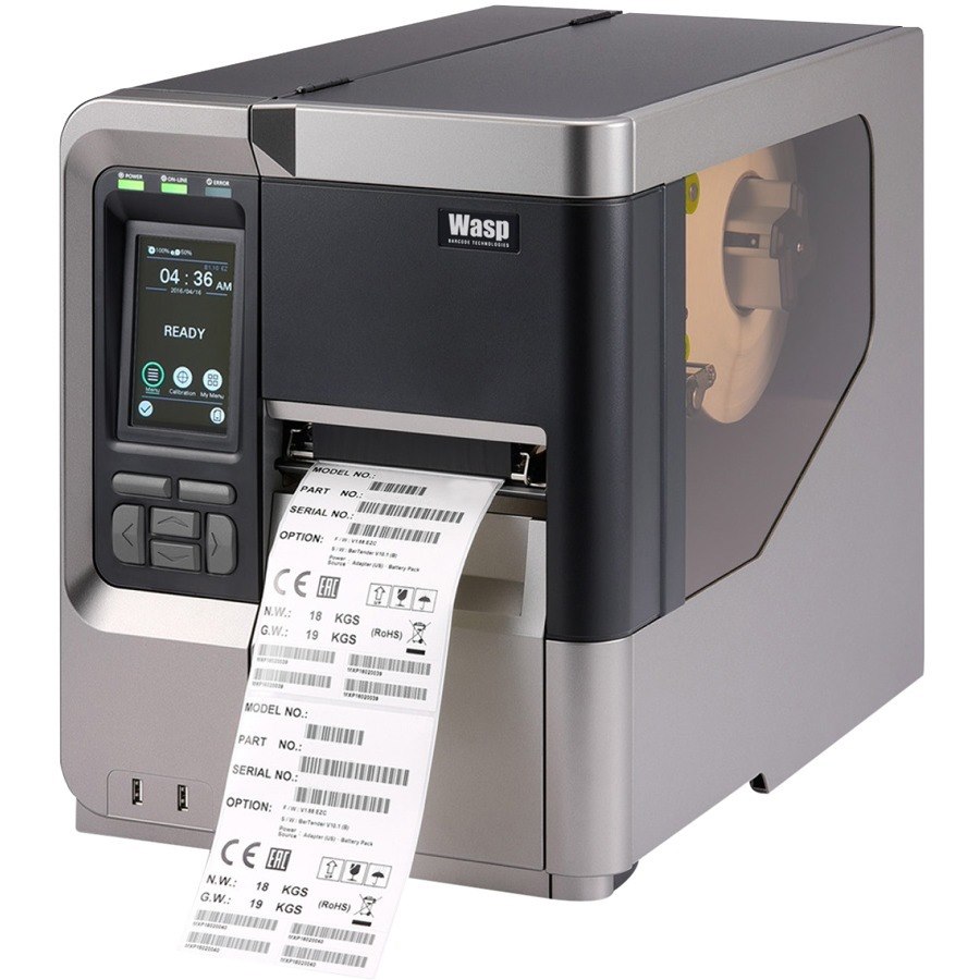 Wasp WPL618 Industrial Direct Thermal/Thermal Transfer Printer - Monochrome - Label Print - USB