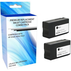 eReplacements Remanufactured High Yield Inkjet Ink Cartridge - Alternative for HP 952XL - Black - 2 Pack