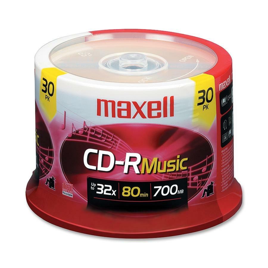 Maxell CD Recordable Media - CD-R - 32x - 700 MB - 30 Pack Spindle - Gold