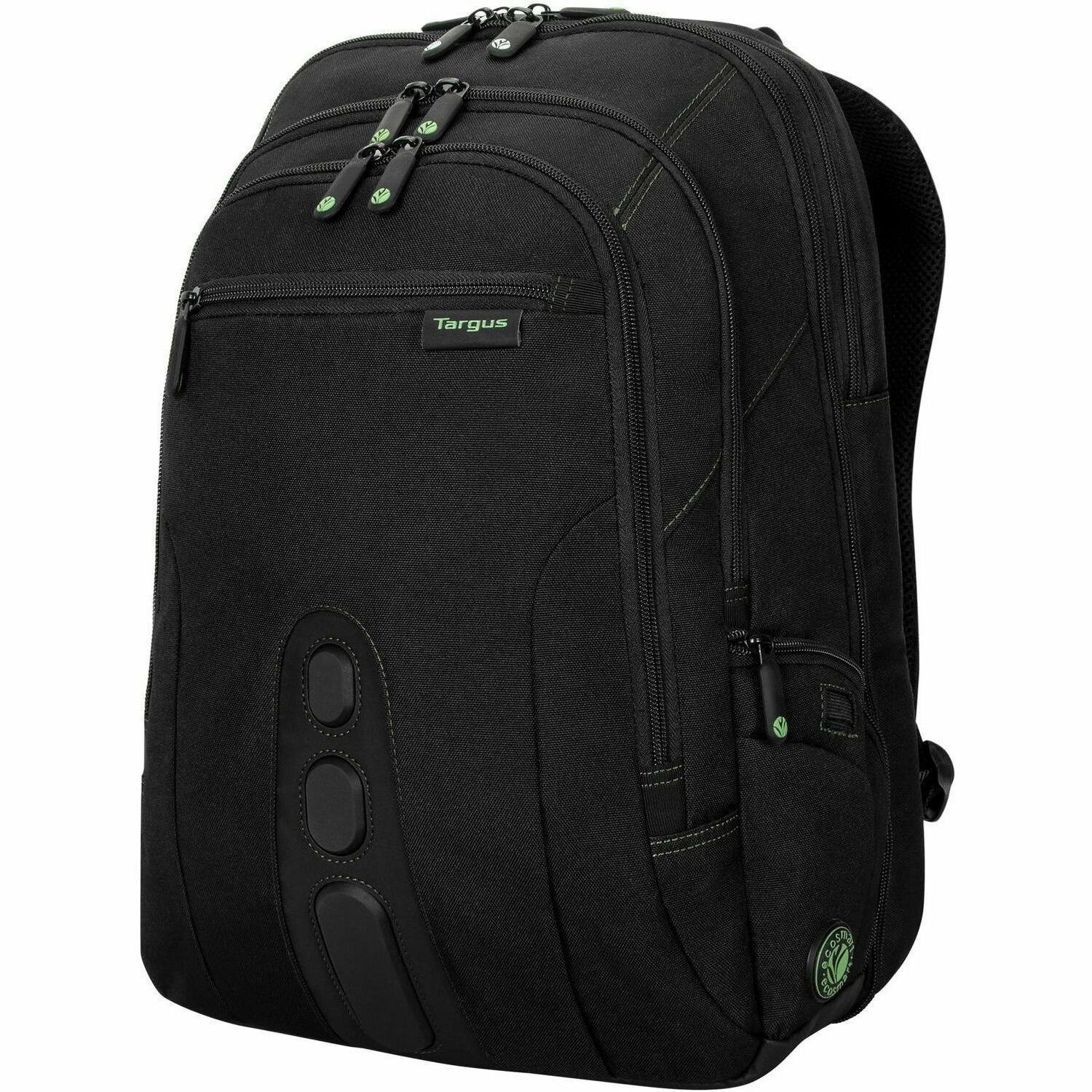 Targus Spruce EcoSmart TBB013US Carrying Case (Backpack) for 15.6" to 16" Notebook, Workstation, Accessories - Black, Green - TAA Compliant