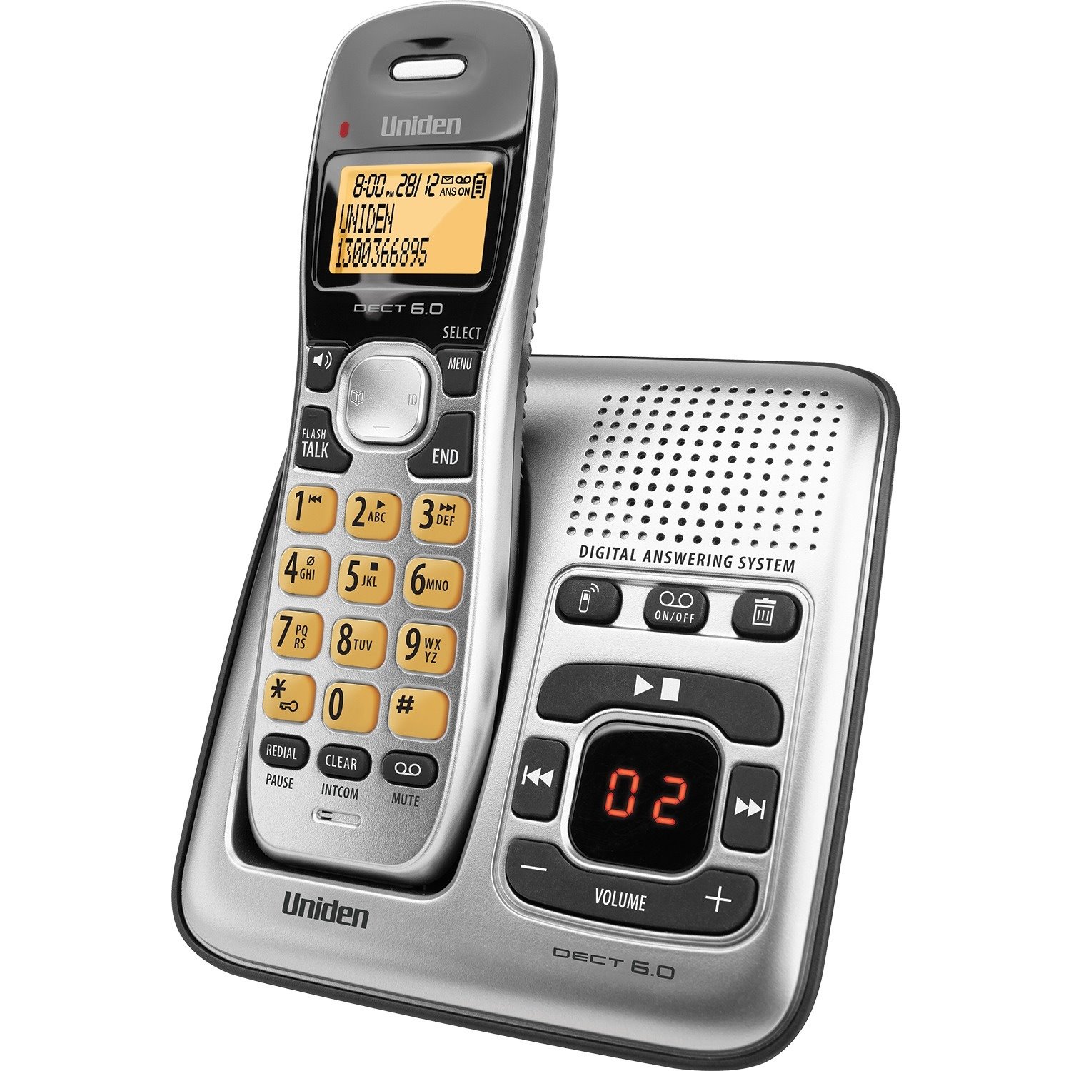 Uniden DECT 1735 DECT 6.0 Cordless Phone - Silver