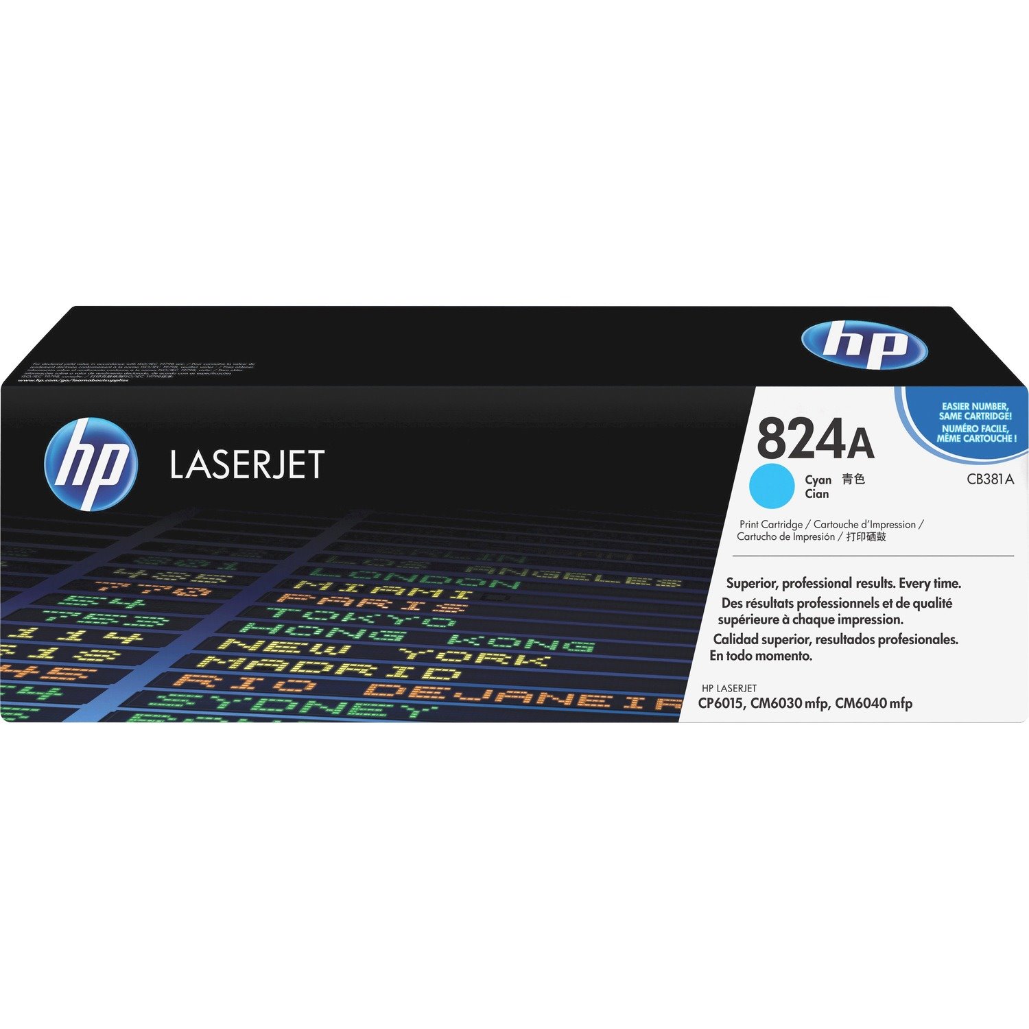 HP 824A Original Laser Toner Cartridge - Cyan - 1 Each