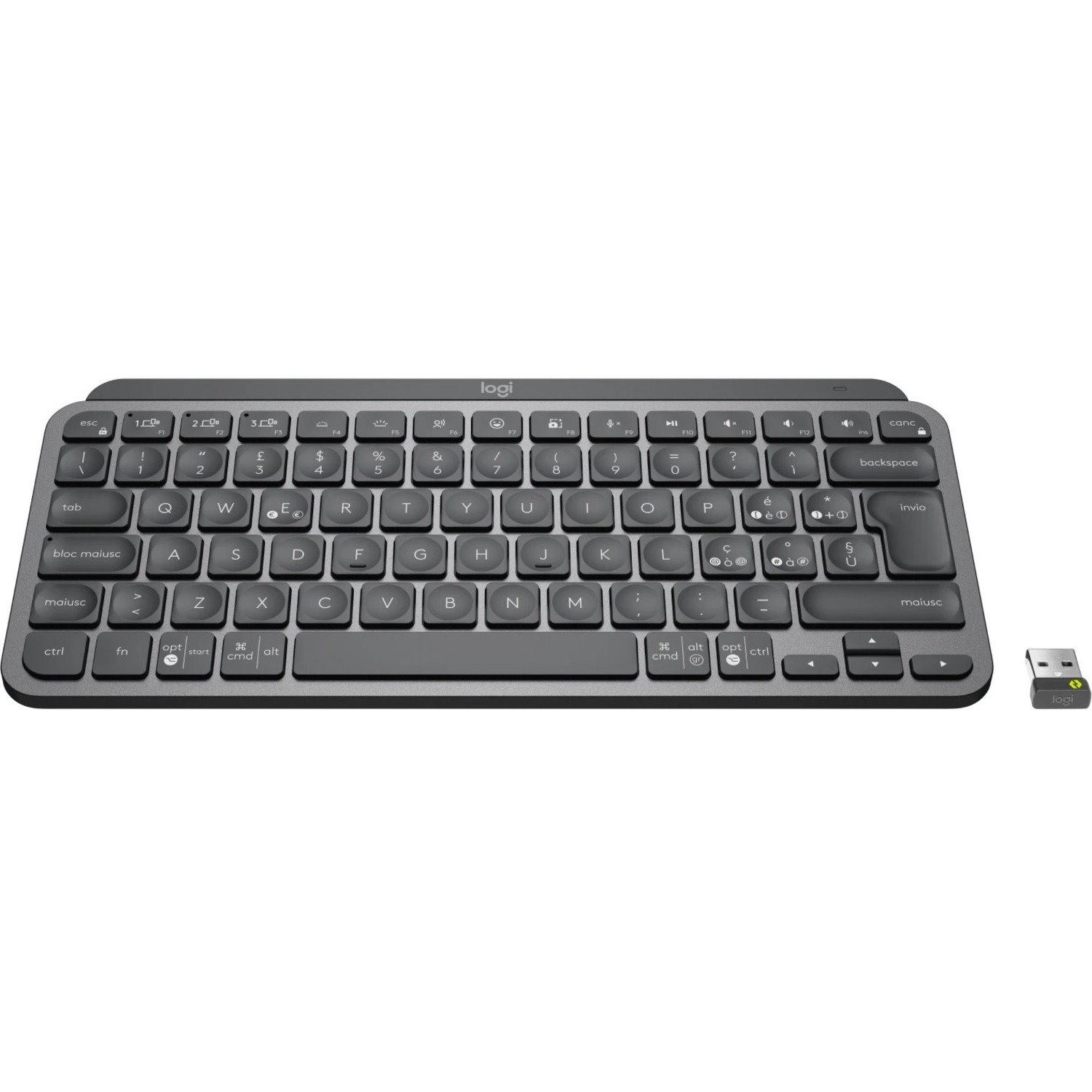 Logitech MX Keys Mini for Business Keyboard - Wireless Connectivity - Italian - QWERTY Layout - Graphite