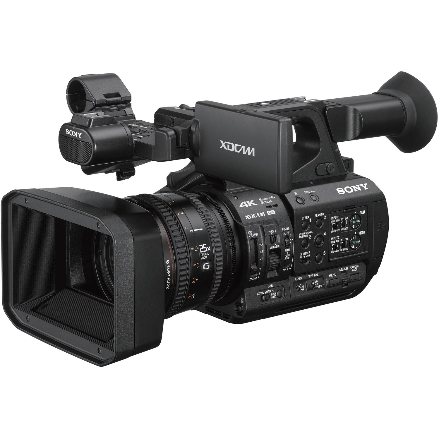 Sony Pro XDCAM PXW-Z190 Professional Digital Camcorder - 3.5" LCD Screen - 1/3" Exmor R CMOS - High Dynamic Range (HDR) - 4K