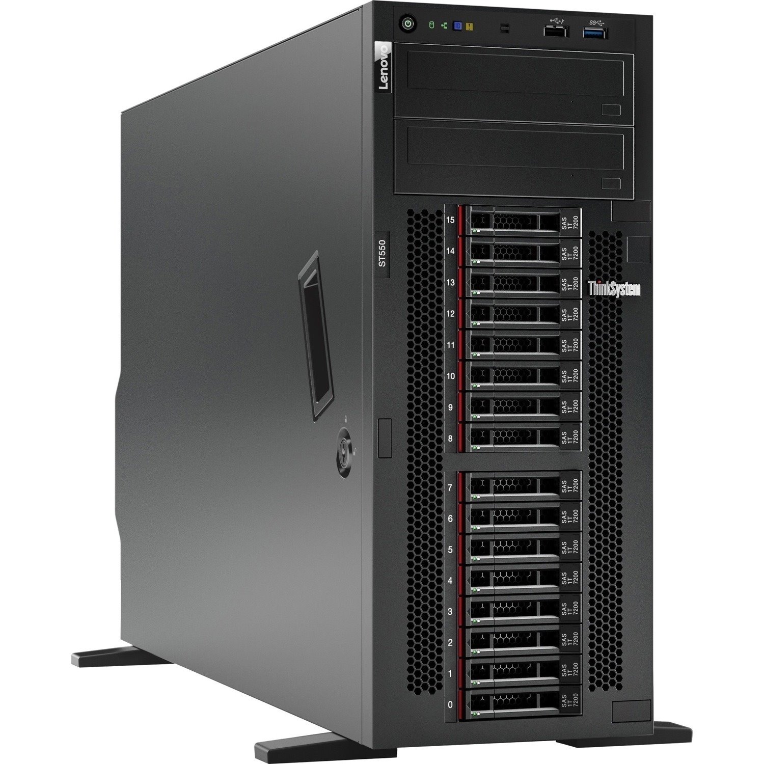 Lenovo ThinkSystem ST550 7X10A0EZEA 4U Tower Server - 1 x Intel Xeon Silver 4208 2.10 GHz - 32 GB RAM - 12Gb/s SAS Controller