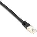 Black Box CAT5e 100-MHz Stranded Patch Cable Slim Molded Boot - F/UTP, CM PVC, Black, 1FT