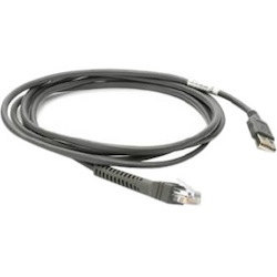 Zebra Cable - Shielded USB: Series A Connector, 7ft. (2.1m), Straight