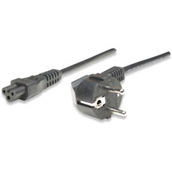 Power Cord/Cable, Euro 2-pin (CEE 7/4) plug to C5 Female (cloverleaf/triangular), 1.8m, 16A, Lifetime Warranty, Polybag