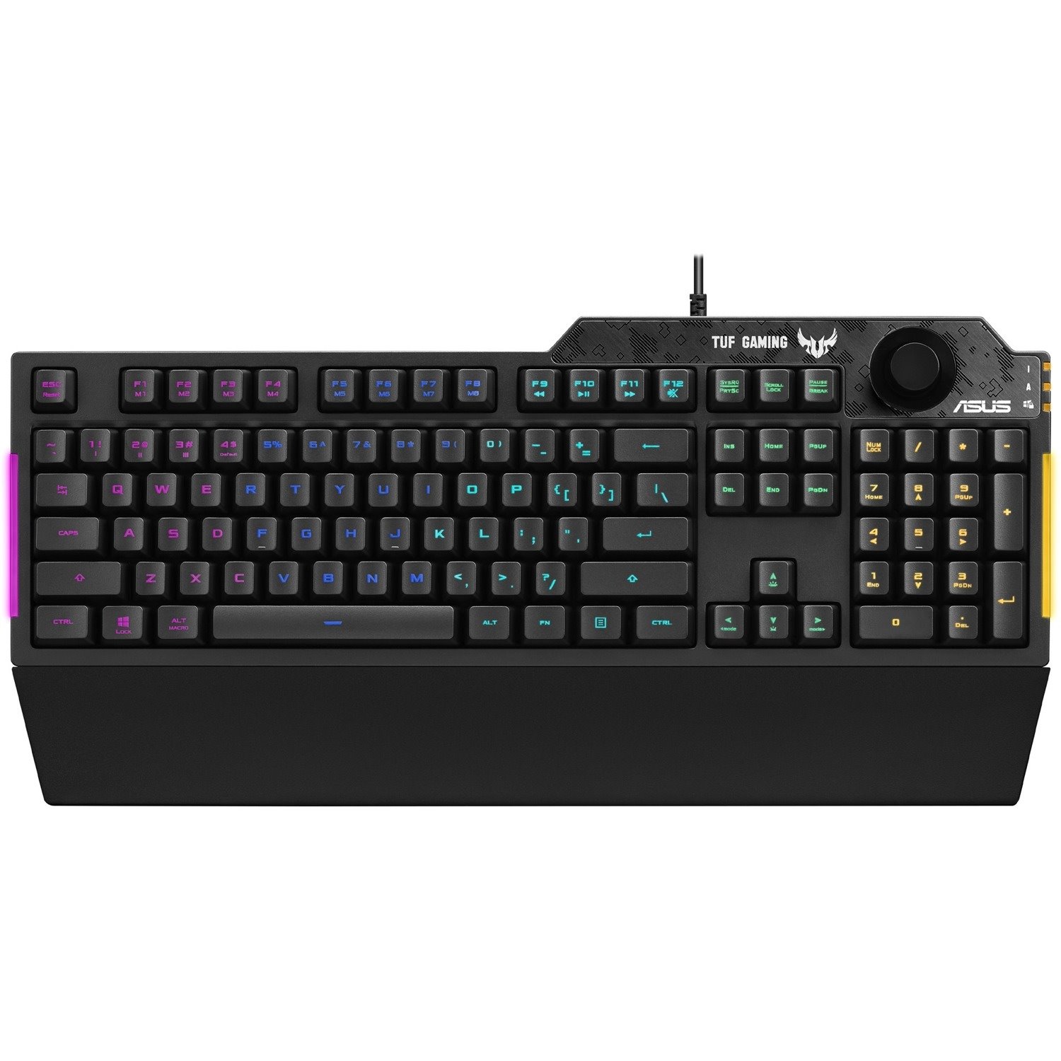 TUF Gaming Keyboard - Cable Connectivity - USB 2.0 Interface - RGB LED - Black