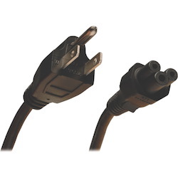 Eaton Tripp Lite Series 3-Slot Power Cord, NEMA 5-15P to C5 - Laptop/Notebook, 10A, 125V, 18 AWG, 3 ft. (0.91 m), Black