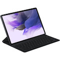 Samsung Keyboard/Cover Case (Book Fold) for 12.4" Samsung Galaxy Tab S7 FE, Galaxy Tab S7+ Tablet - Mystic Black