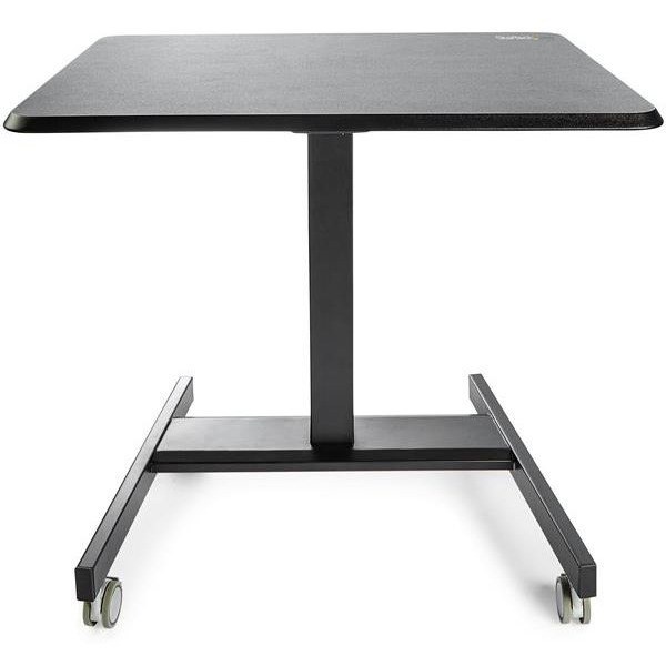 StarTech.com Mobile Standing Desk - Portable Sit-Stand Ergonomic Height Adjustable Cart on Wheels - Rolling Computer/Laptop Workstation