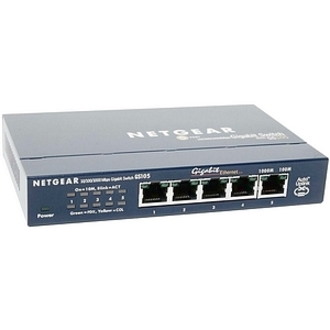 Netgear ProSafe GS105 5 Ports Ethernet Switch - Gigabit Ethernet - 10/100/1000Base-T