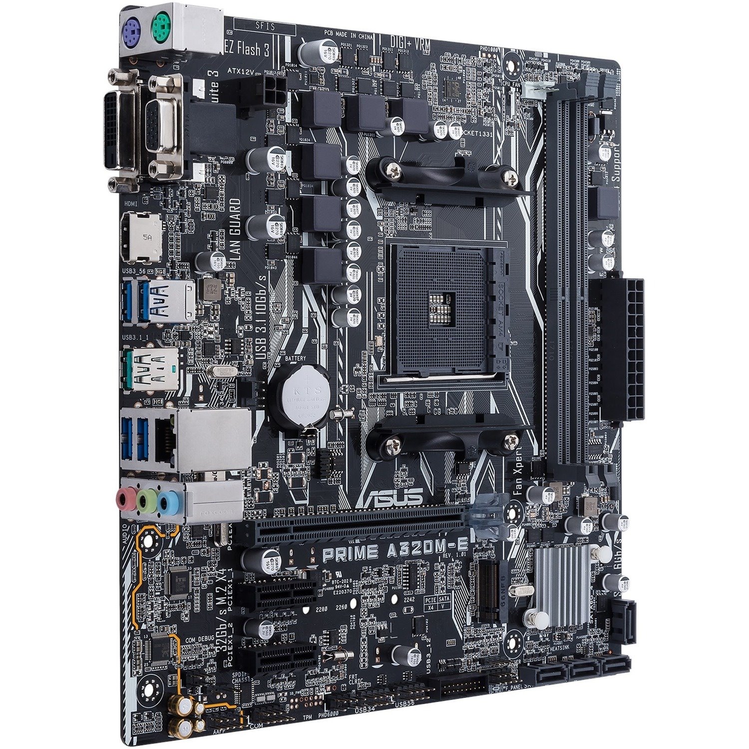 Asus Prime A320M-E Desktop Motherboard - AMD A320 Chipset - Socket AM4 - Micro ATX