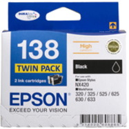Epson DURABrite Ultra 138 Original Inkjet Ink Cartridge - Black - 2 Pack