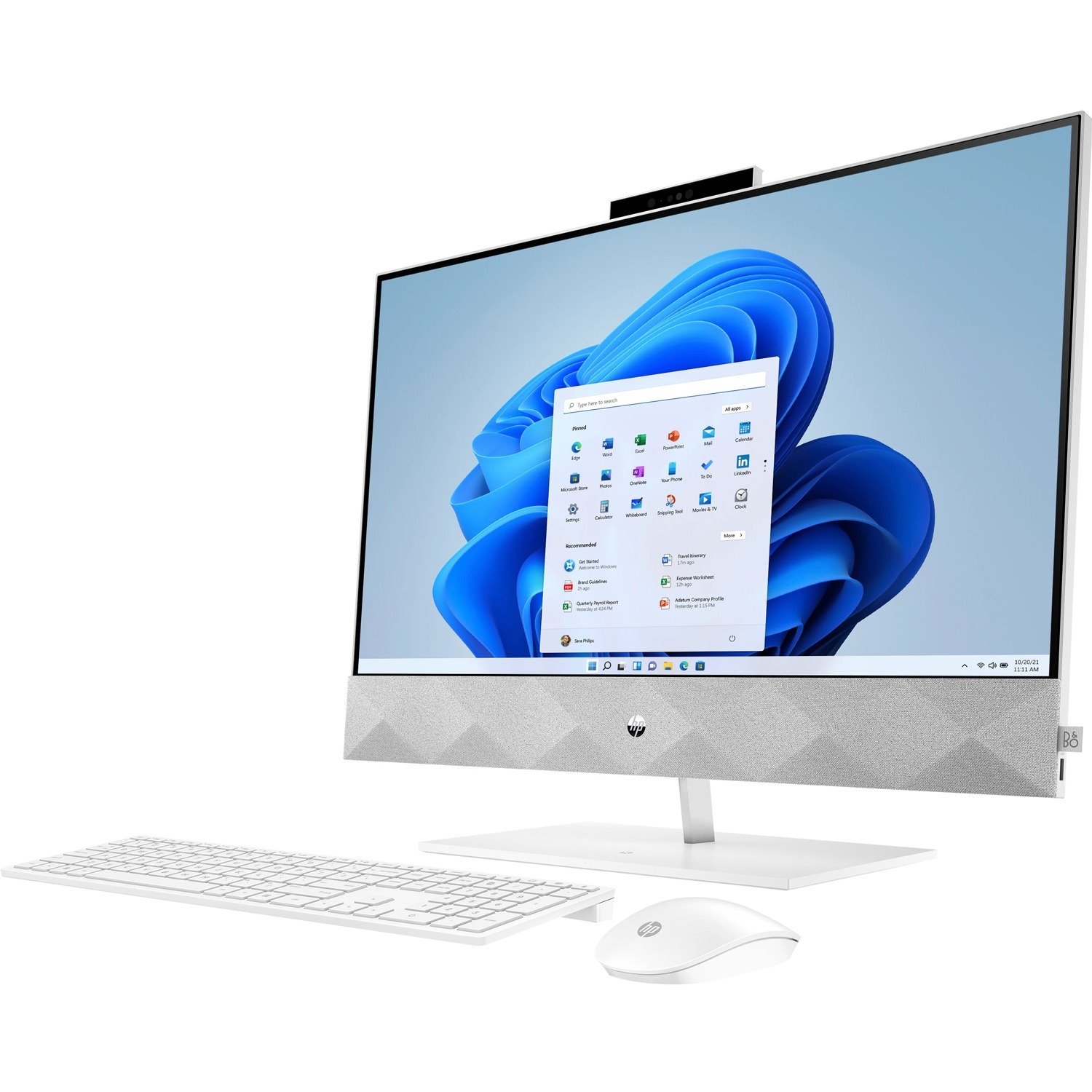 HP Pavilion 27-d1023na All-in-One Computer - Intel Core i7 11th Gen i7-11700T - 16 GB - 1 TB SSD - 68.6 cm (27") 4K UHD - Desktop - Snowflake White