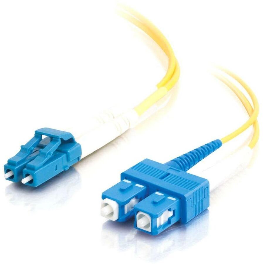 C2G 15m LC-SC 9/125 OS2 Duplex Single-Mode PVC Fiber Optic Cable - Yellow