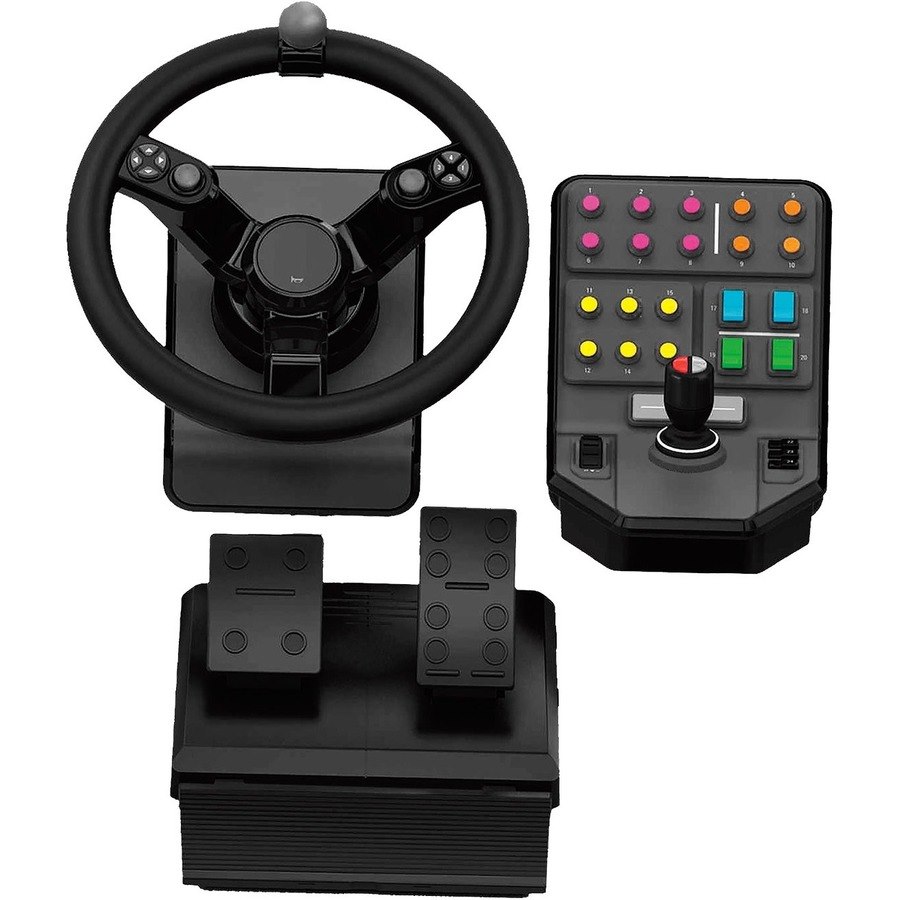 Logitech G Heavy Equipment Bundle Simulation Wheel, Pedals and Side Panel Control Deck