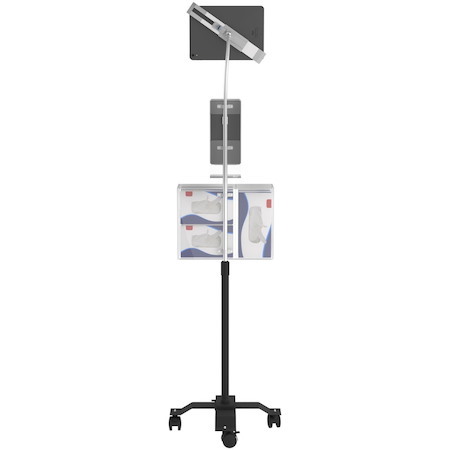 CTA Digital Compact Security Gooseneck Floor Stand for 7-13 Inch Tablets with Sanitizing Station & Automatic Soap Dispenser