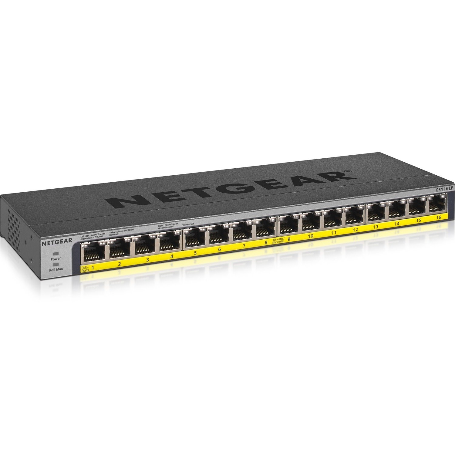 Netgear GS116LP 16 Ports Ethernet Switch - Gigabit Ethernet - 1000Base-T