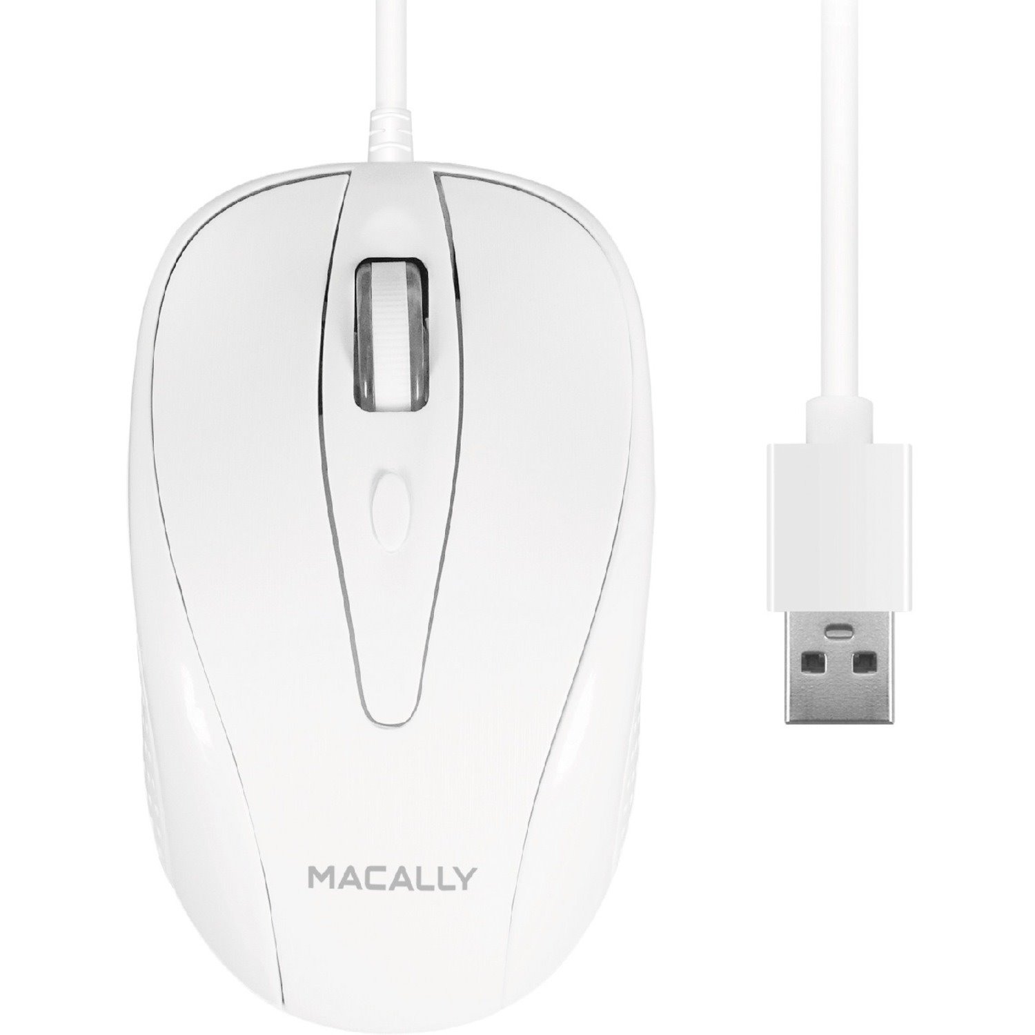 Macally 3 Button Optical USB Wired Mouse for Mac and PC