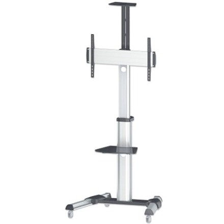 TV & Monitor Mount, Trolley Stand, 1 screen, Screen Sizes: 37-65" , Silver, VESA 200x200 to 600x400mm, Max 50kg, LFD, Lifetime Warranty