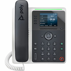 Poly Edge E220 IP Phone - Corded - Corded/Cordless - Bluetooth - Desktop, Wall Mountable - Black