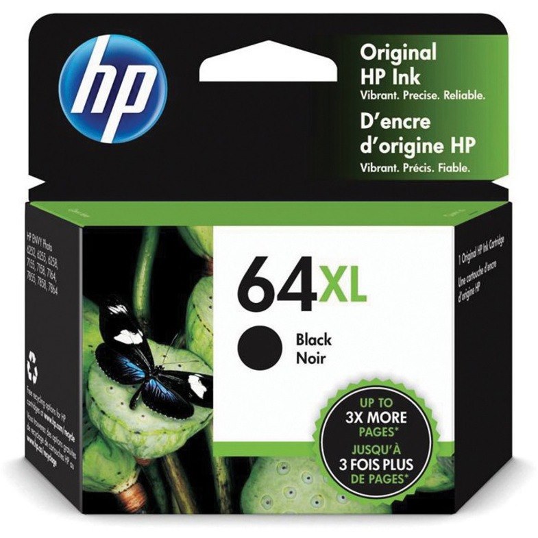 HP 64XL Original High Yield Inkjet Ink Cartridge - Black - 1 Each