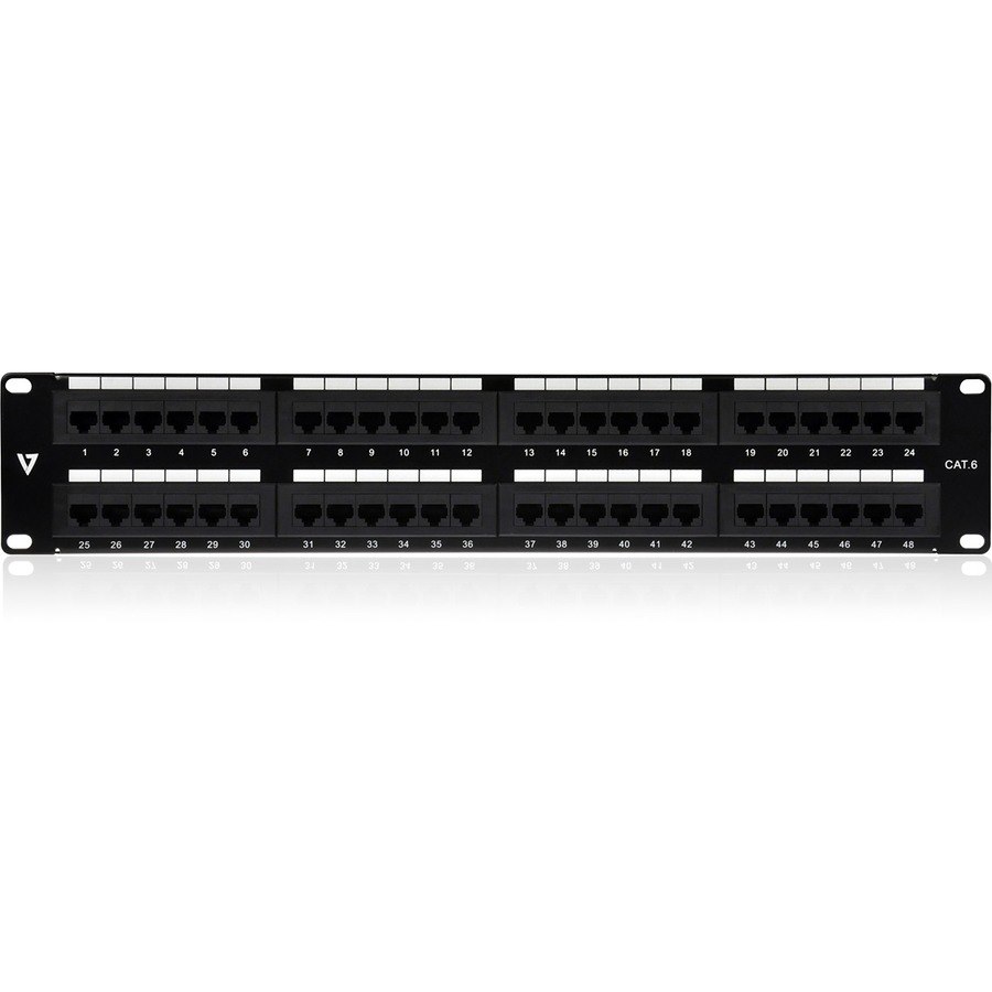 V7 48 Port Cat6 Patch Panel 2U