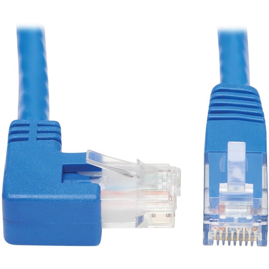 Eaton Tripp Lite Series Right-Angle Cat6 Gigabit Molded UTP Ethernet Cable (RJ45 Right-Angle M to RJ45 M), Blue, 15 ft. (4.57 m)