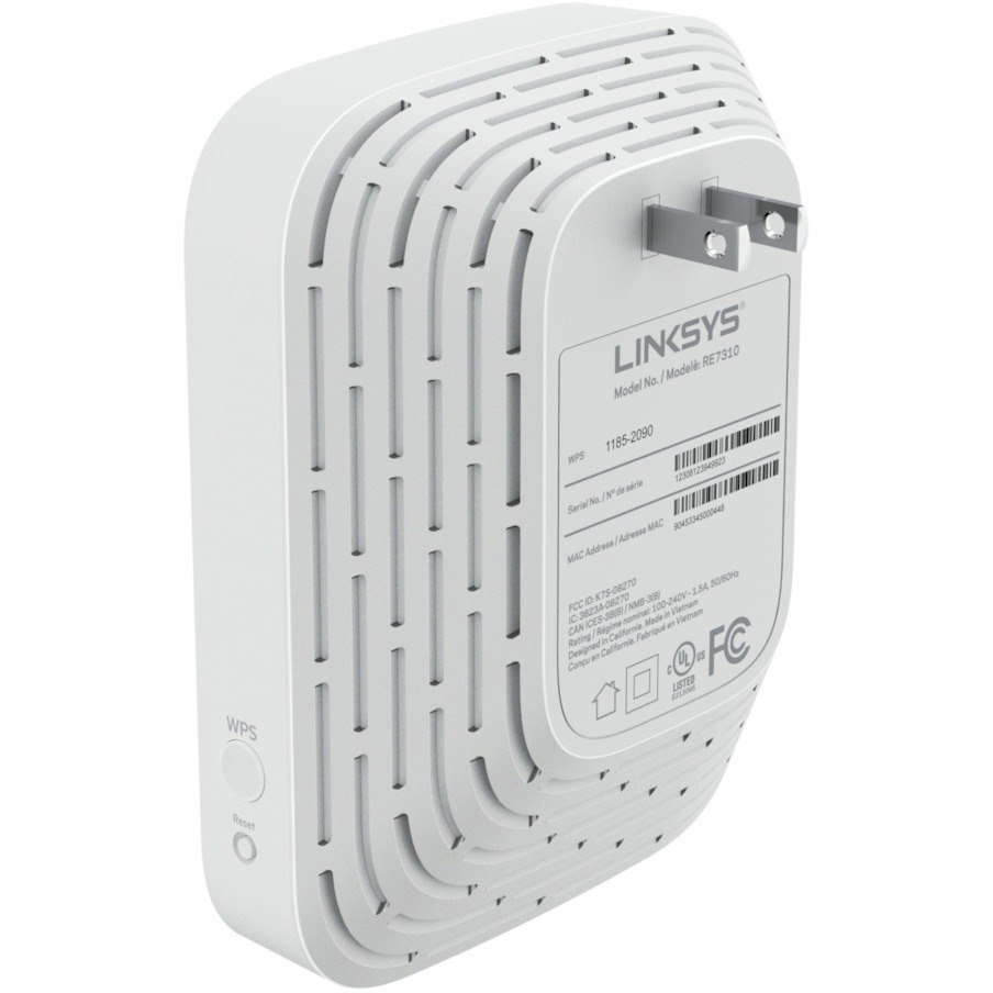 Linksys Dual Band IEEE 802.11 a/b/g/n/ac/ax 1.80 Gbit/s Wireless Range Extender