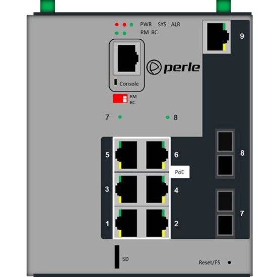 Perle IDS-509F2PP6-C2SD40 - Industrial Managed Power Over Ethernet Switch