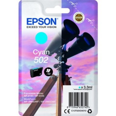 Epson 502 Original Inkjet Ink Cartridge - Single Pack - Cyan - 1 Pack