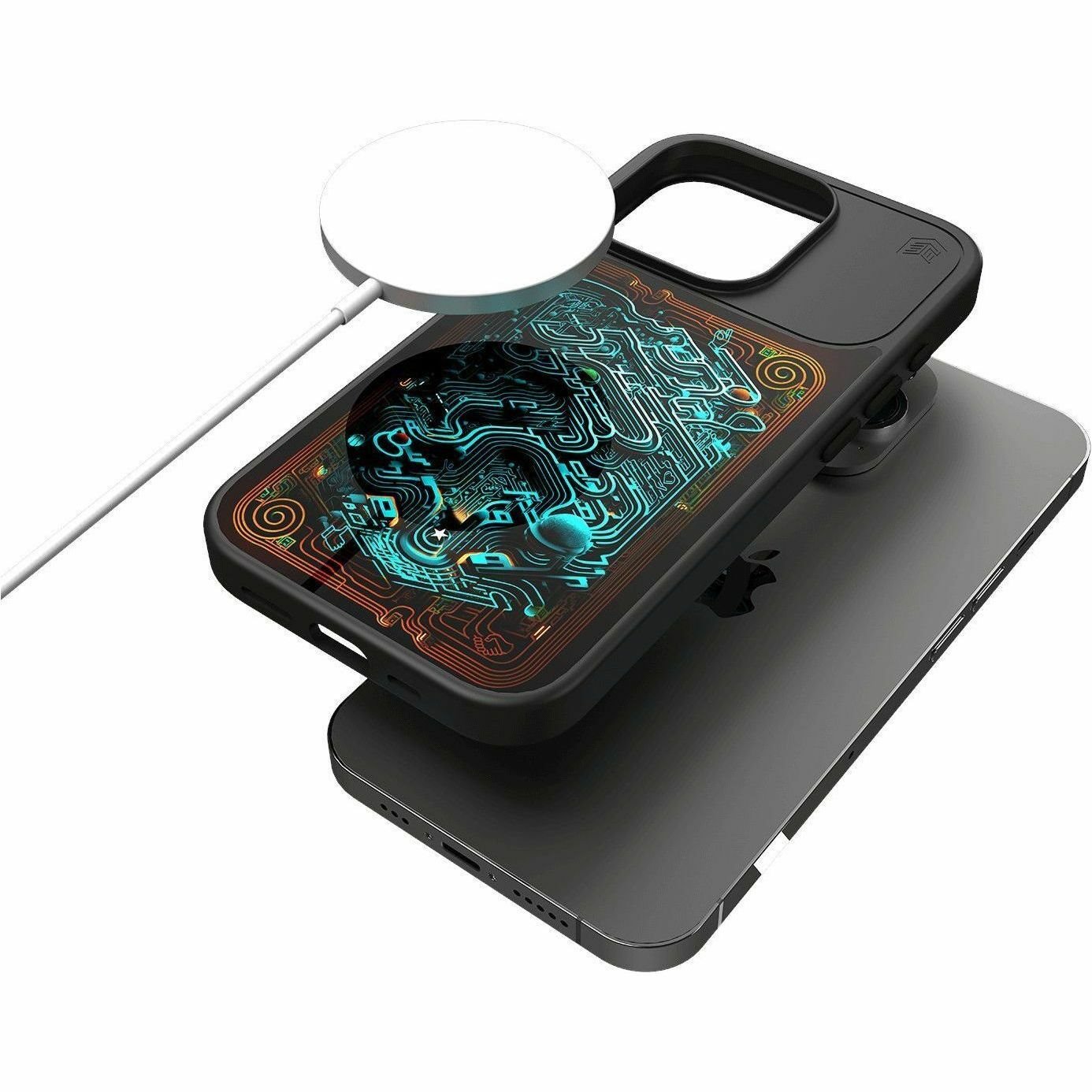 STM Goods Reveal Case for Apple iPhone 15 Plus Smartphone - heat sensitive pattern - Black Realm