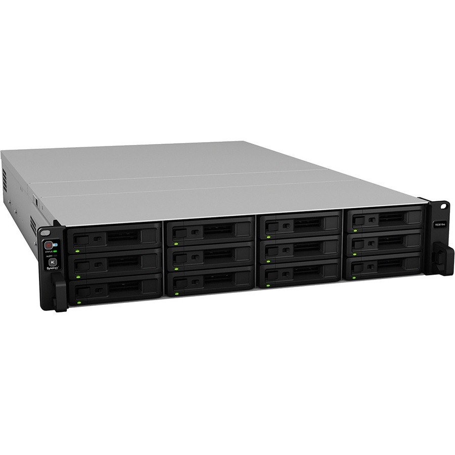 Synology RackStation RS3618XS 12 x Total Bays SAN/NAS Storage System - Intel Xeon D-1521 Quad-core (4 Core) 2.40 GHz - 8 GB RAM - DDR4 SDRAM - 2U Rack-mountable