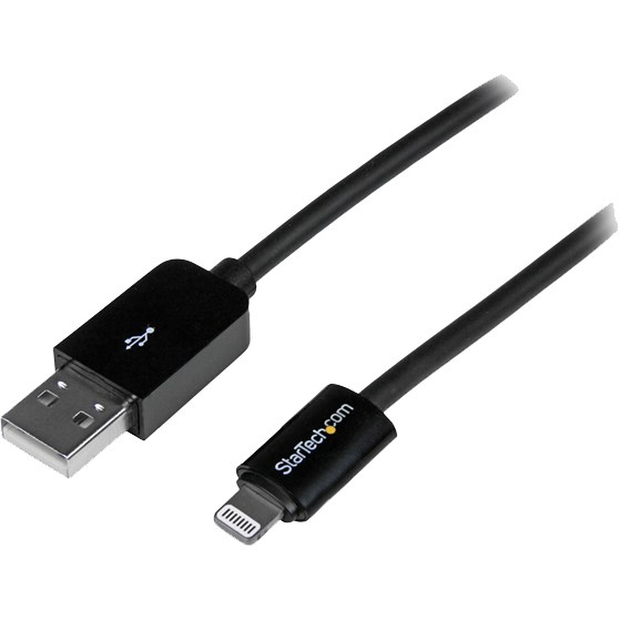 StarTech.com 2m (6ft) Long Black AppleÂ&reg; 8-pin Lightning Connector to USB Cable for iPhone / iPod / iPad