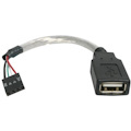StarTech.com 6in USB 2.0 Cable - USB A to USB 4 Pin Header F/F USB A Female to Motherboard Header Adapter - USB cable - 4 pin USB Type A (F) - 4 pin MPC (F) - 15 cm