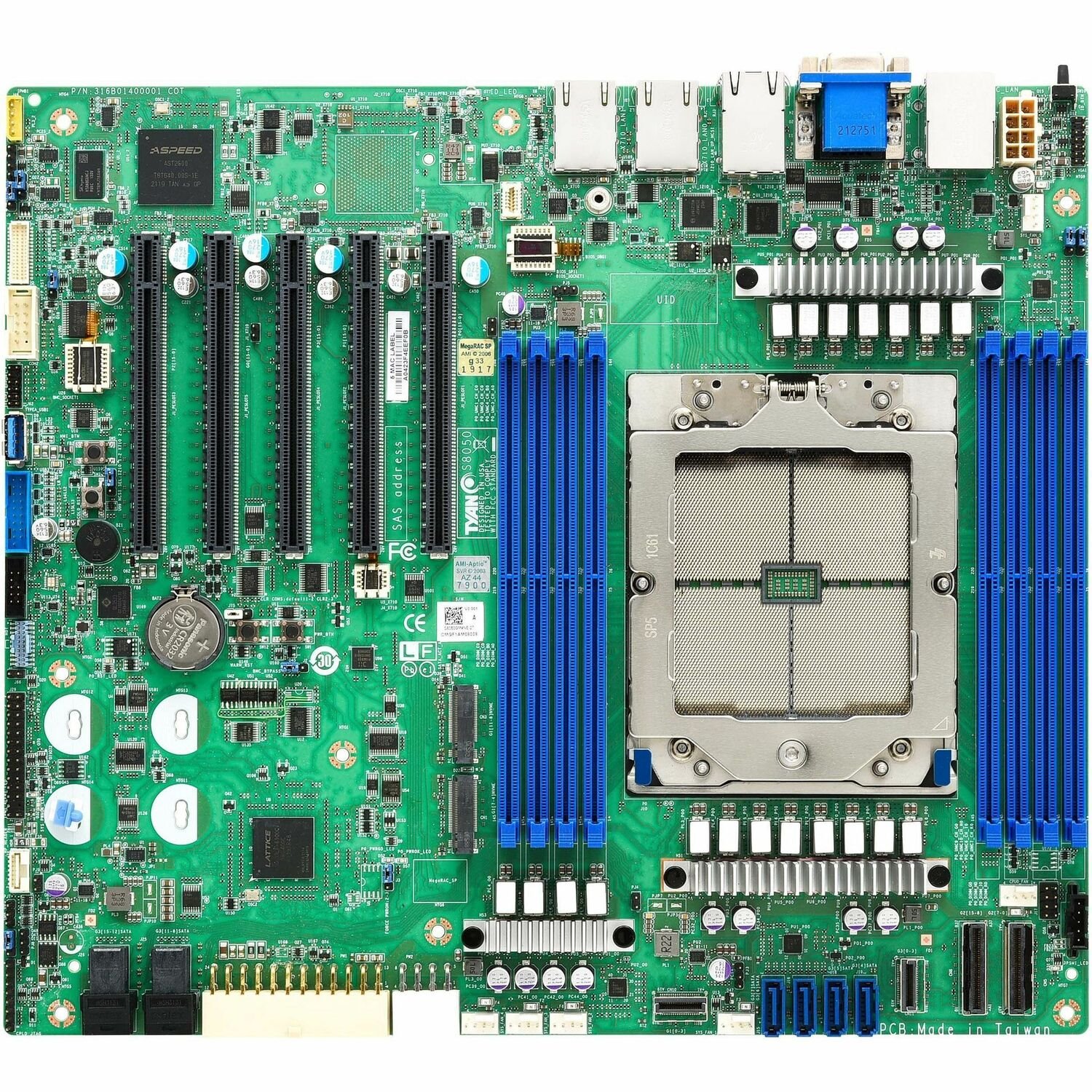 Tyan Tomcat HX S8050 Amd Epyc 9004 DDR5 S8050gm2ne 1S Compact Server Ceb Motherboard