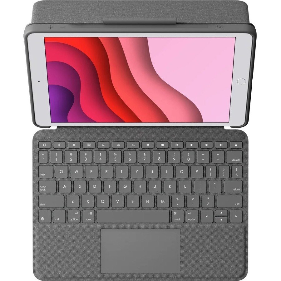 Logitech Combo Touch Keyboard/Cover Case for 25.9 cm (10.2") Apple, Logitech iPad (7th Generation) Tablet - Graphite