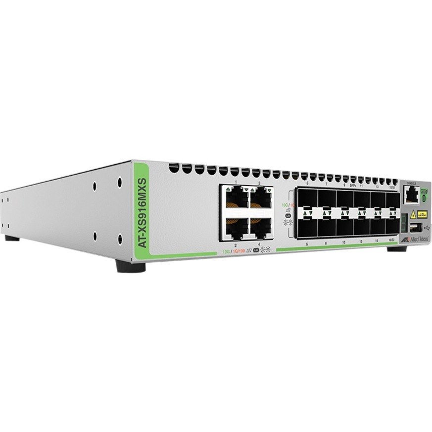 Allied Telesis CentreCOM XS900MX AT-XS916MXS 4 Ports Manageable Layer 3 Switch - Gigabit Ethernet, 10 Gigabit Ethernet - 10GBase-X, 10GBase-T