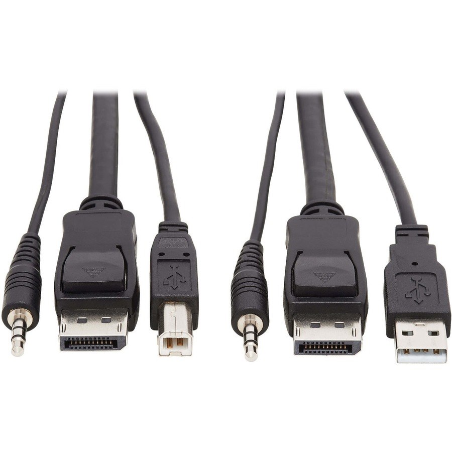 Tripp Lite DisplayPort KVM Cable Kit 3 in 1 4K USB 3.5mm Audio 3xM/3xM 10ft