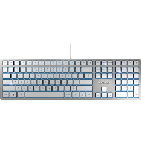 CHERRY Keyboard - USB Interface - English (US) - QWERTZ Layout - Silver, White