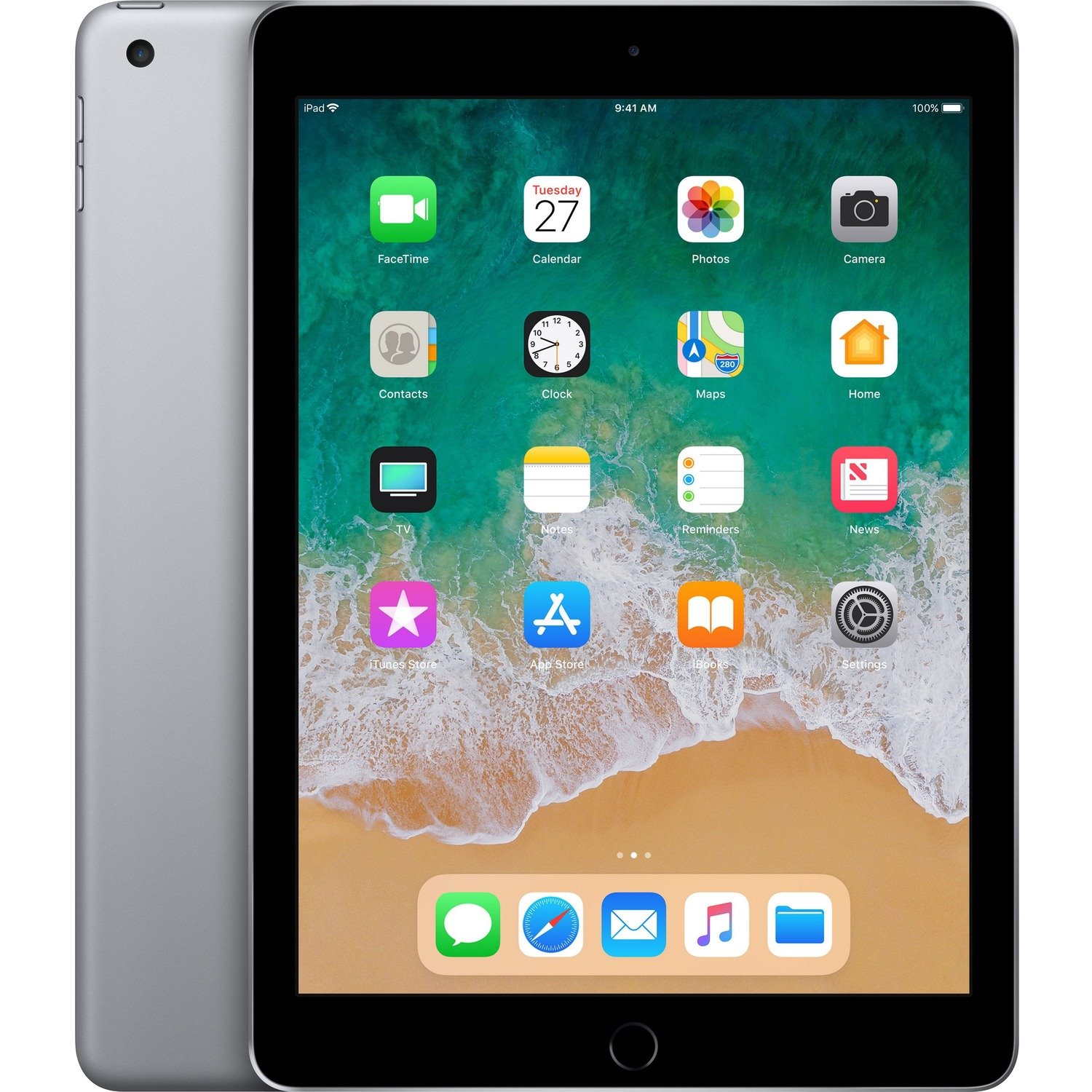 Apple iPad Tablet - 24.6 cm (9.7") - Hurricane Dual-core (2 Core) 2.34 GHz + Zephyr Dual-core (2 Core) - 32 GB Storage - iOS 11 - Space Gray