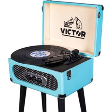 VICTOR Andover 5-in-1 Music Center with Chair Height Legs - Turquoise