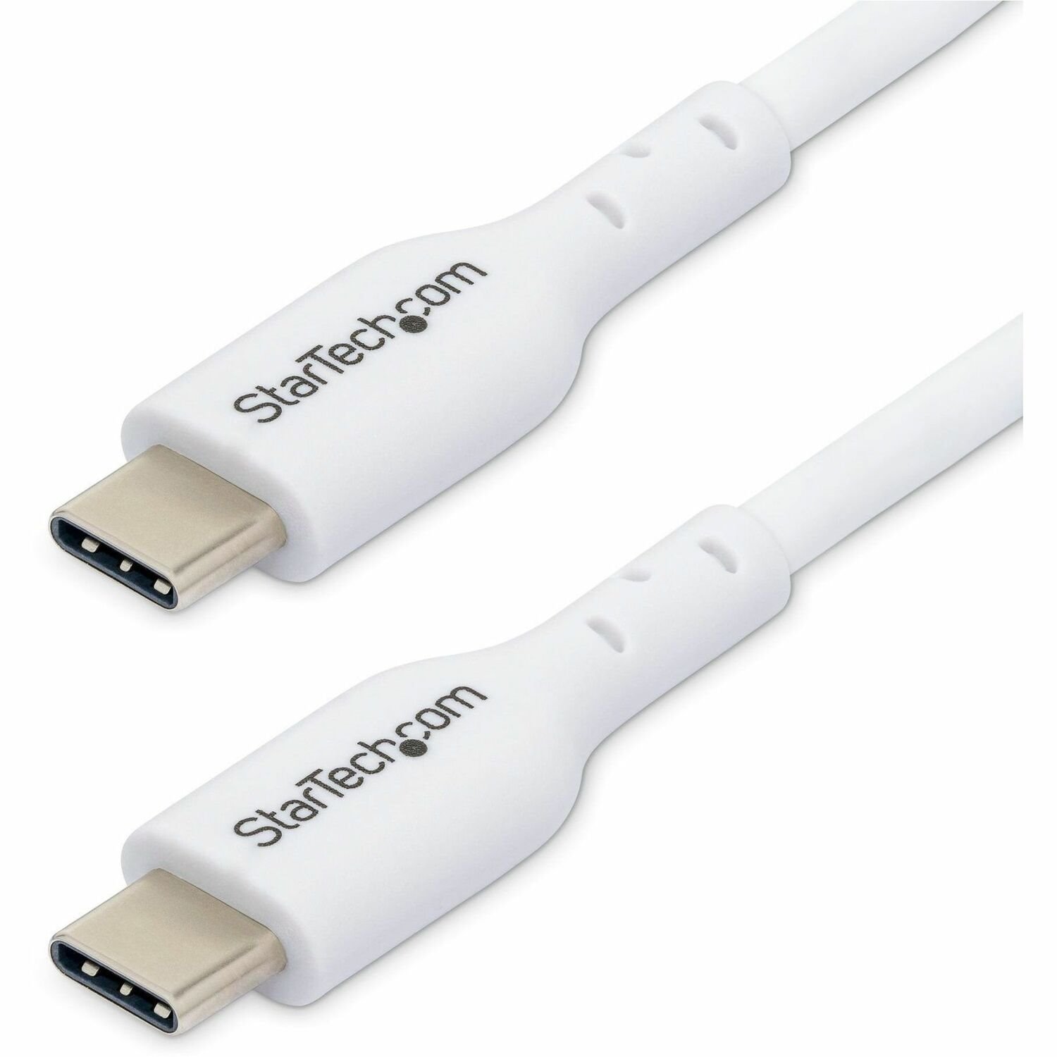 StarTech.com 10ft (3m) White USB-C Charging Cable, USB 2.0 Type-C Laptop Charger Cord, 60W Power Delivery, TPE Jacket, Data Transfer Cable