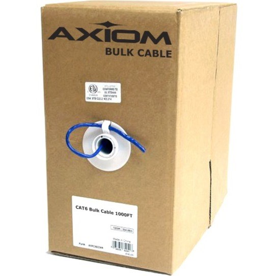 Axiom CAT6 23AWG 4-Pair Solid Conductor 550MHz Bulk Cable Spool 1000FT (Yellow)