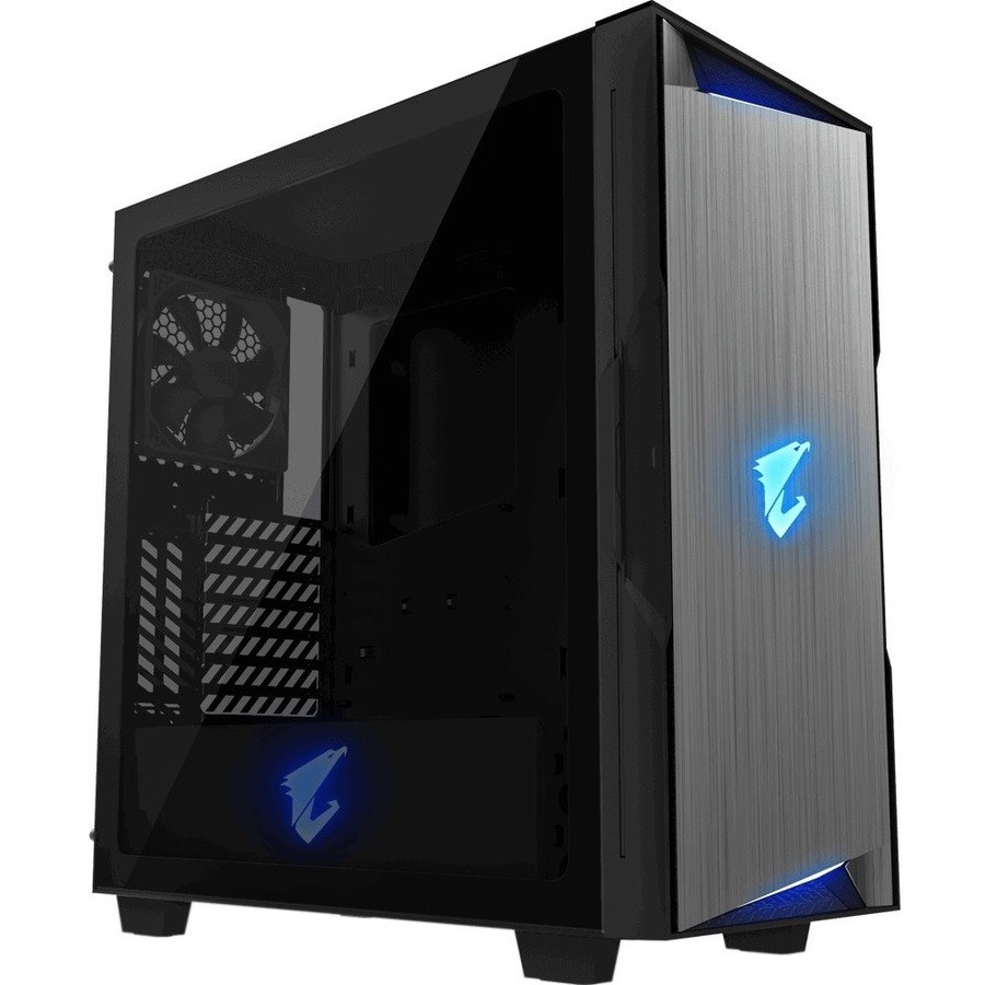 Aorus C300 GLASS Computer Case - Micro ATX, ATX Motherboard Supported - Mid-tower - Steel, Plastic, Tempered Glass - Black