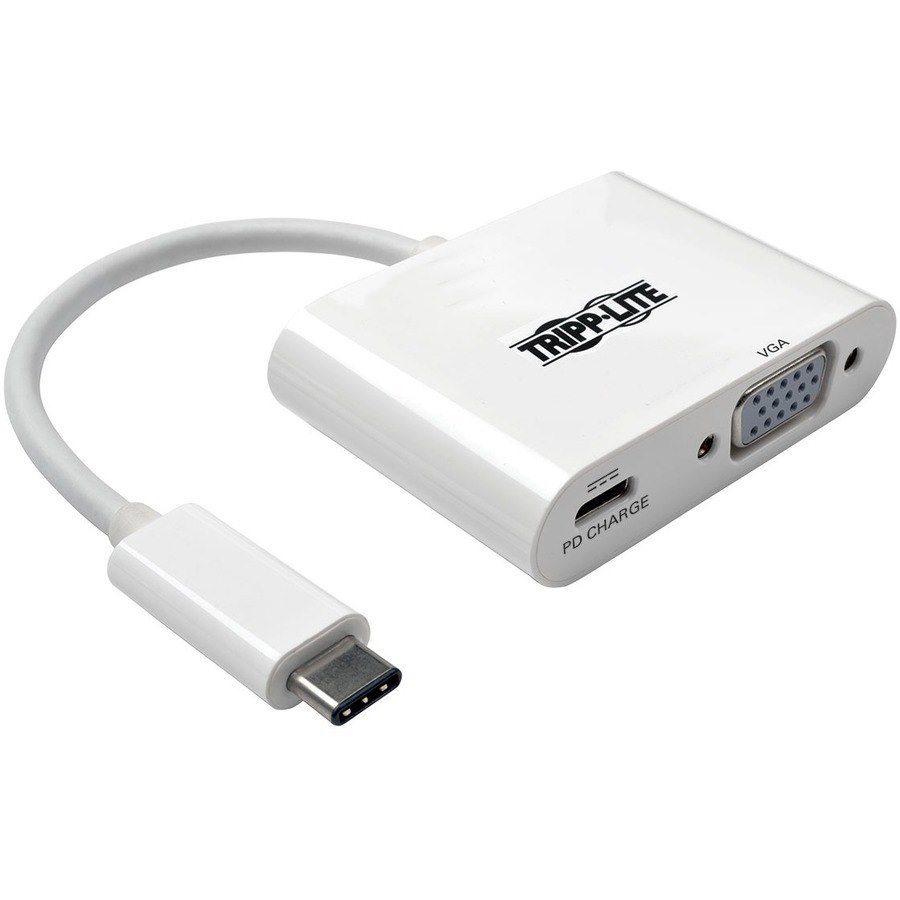 Eaton Tripp Lite Series USB-C to VGA Adapter with PD Charging, White